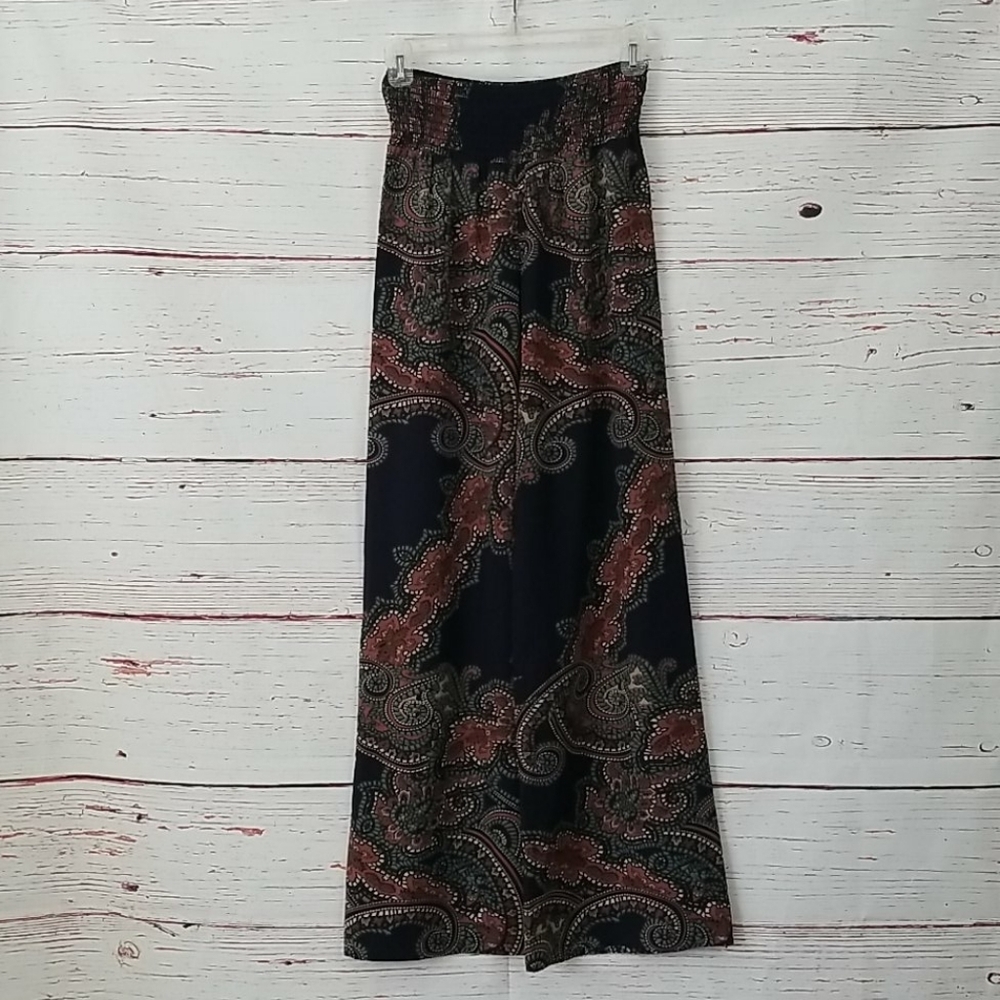JOY HAN // high waist silky paisley wide leg pants - Picture 5 of 16